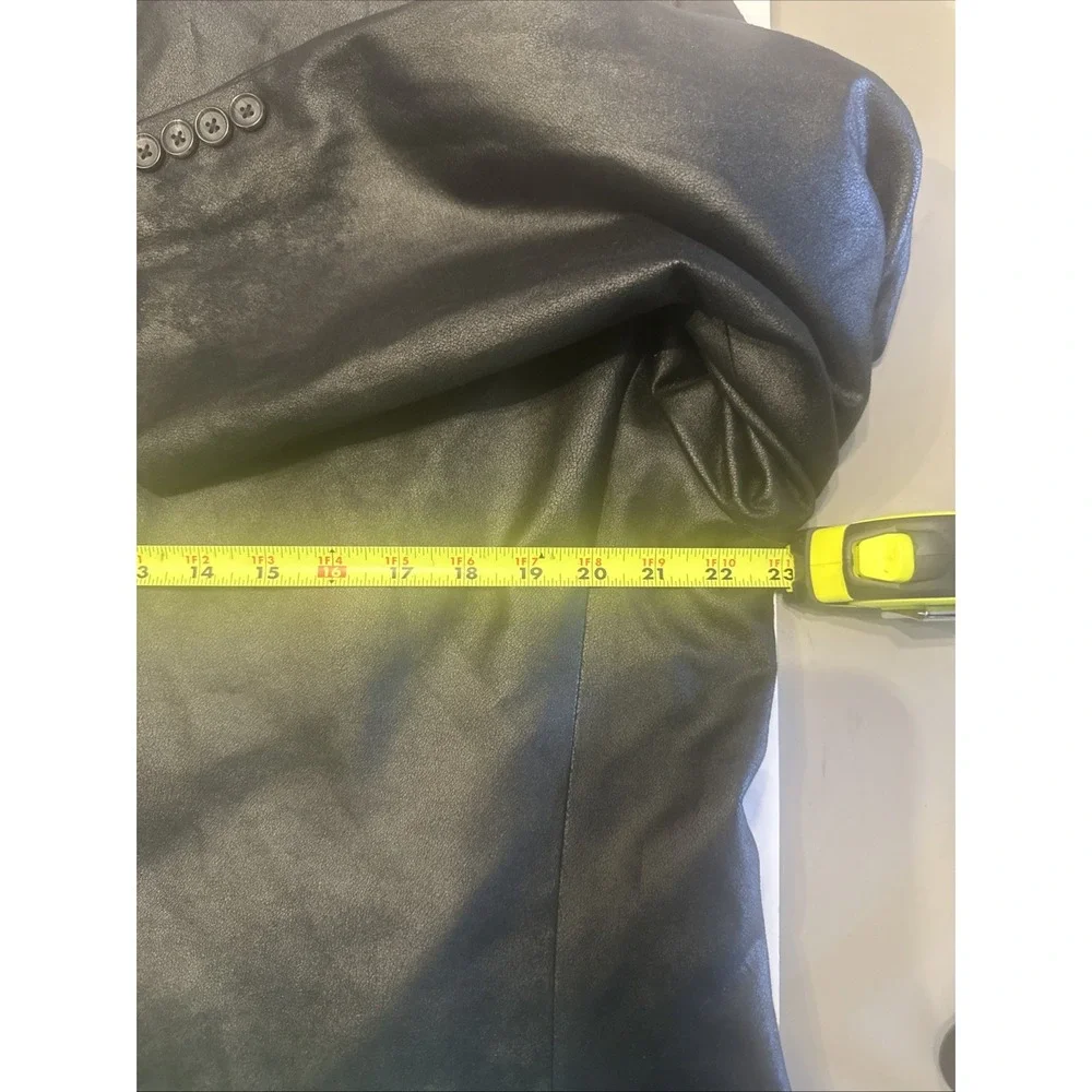Lauren Ralph Lauren Jacket Mens 44R Black Blazer Sport Coat Faux Leather Classic